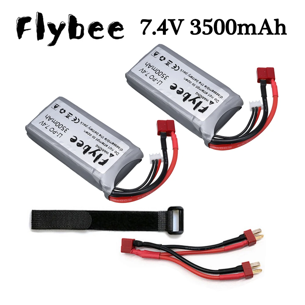 Upgrade 7000mAh 7.4V 3500mAh RC Lipo Battery + Charger Set For Wltoys 12428 12423 RC Car feiyue 03 Q39 parts 2s 7.4V Car Battery