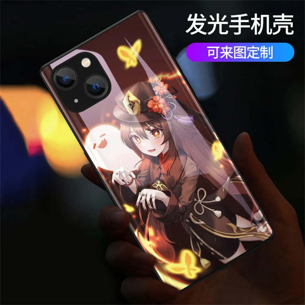 2023 Popular Incoming Call Voice Flash LED Glowing Phone Cases On Sale For iPhone 16 15 14 13 12 11 X XS Max Pro 8 7 6