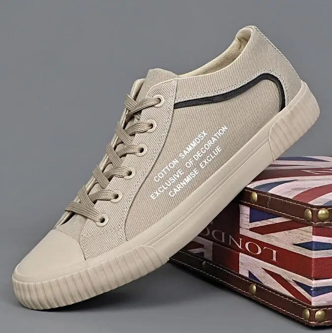 

2026 Men's Casual Canvas Sneakers Breathable Comfortable Vulcanized Spring Flat Shoes High Quality