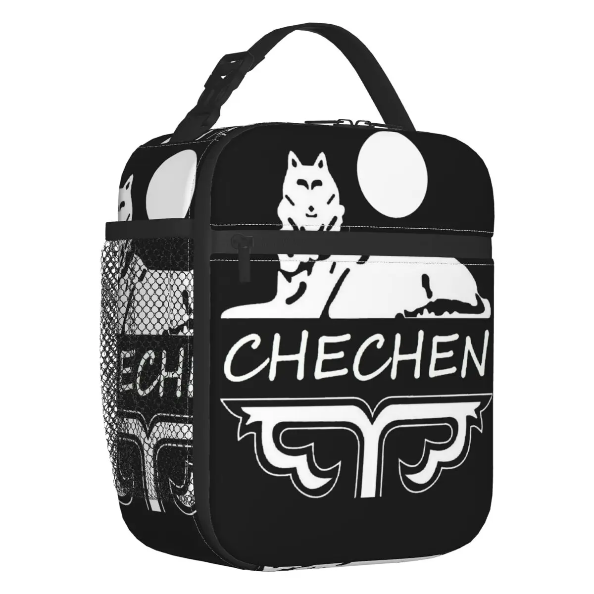 

Custom Chechen Borz Lunch Bag Men Women Cooler Warm Insulated Lunch Box for Kids School