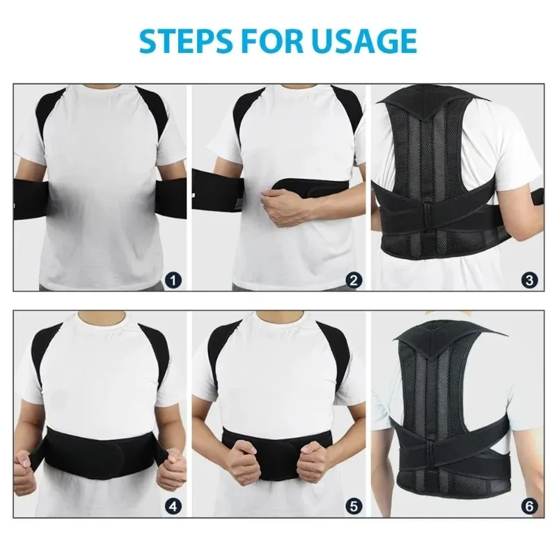 Reinforced Posture Corrector Vest, Adjustable Back Support Brace for Lumbar Spine, Shoulder Neck Stretcher Trainer for Men Women - view 5