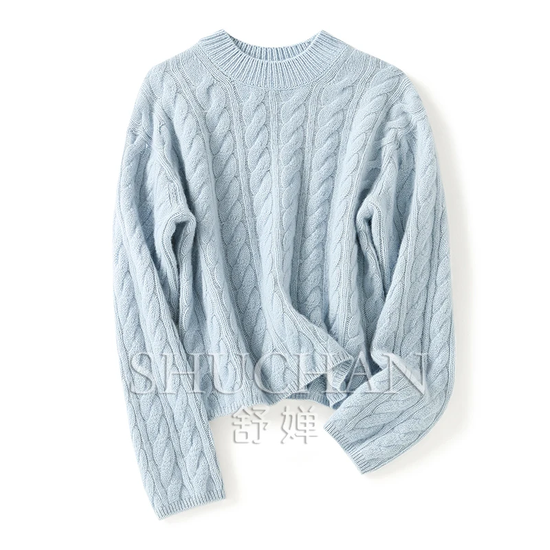 

Pure Cashmere Sweater Women 2023 New Winter Warm 360g Long Sleeve Top Sweater Mujer Pull Femme England Style O-Neck