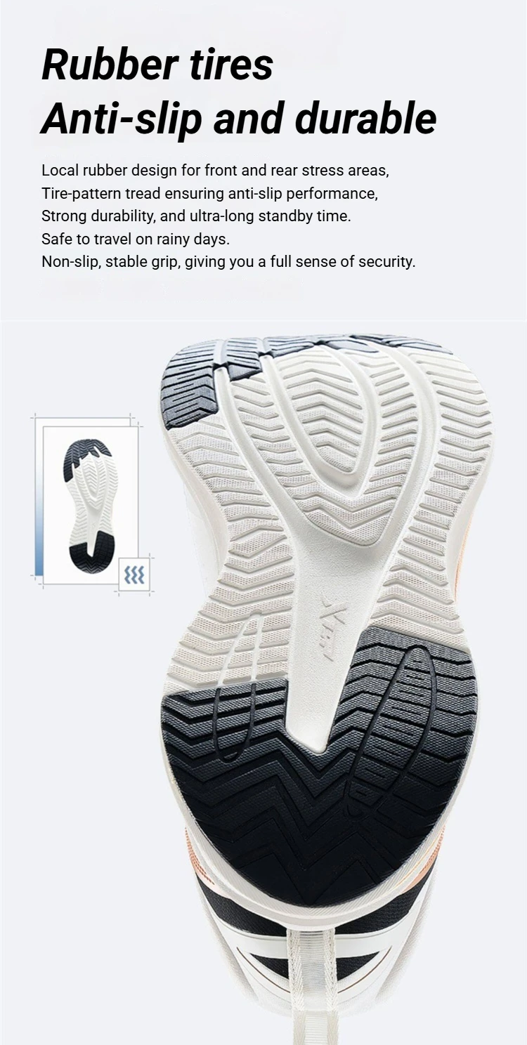 Xtep Qing Yun Go Male's Comfortable Cushioned Rebound Breathable Anti-Slip Durability Comfort Running Shoes 974219110025