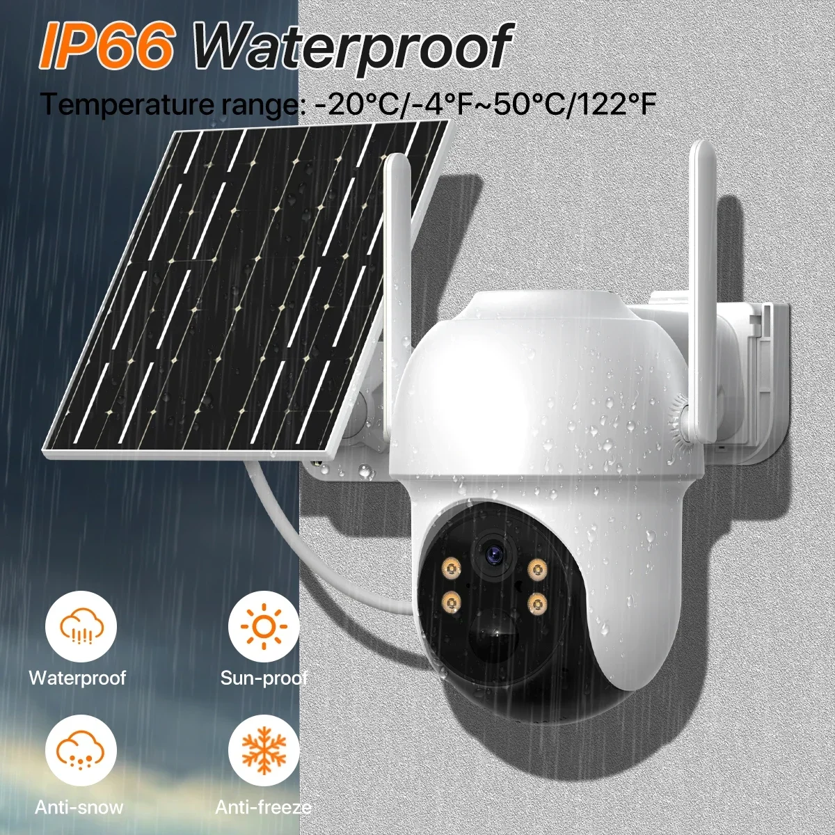 

4G SIM-карта, солнечная IP-камера, уличная встроенная батарея, 4-мегапиксельная HD Wi-Fi PTZ-камера, PIR, сигнализация человека, видеонаблюдение, водонепроницаемая iCSee