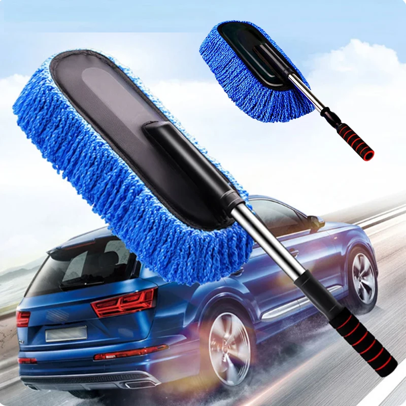 Car Special Mop Cleaning Mop Tweezers Soft Hair Retractable Water Long Handle Dust Removal Car Wash Brush