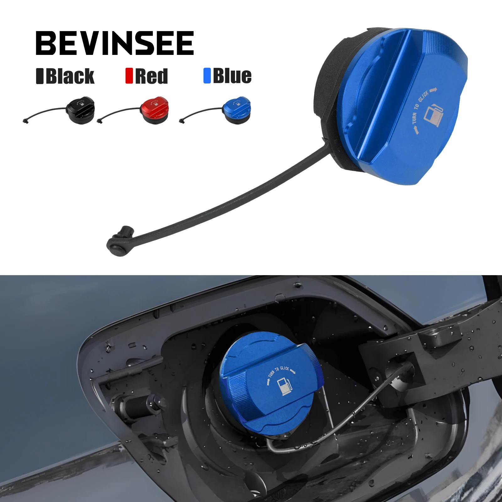 

BEVINSEE Screw In Fuel Filler Cap for VW for Golf 5/6 for Polo 5 for Audi A3 8P A1 for SEAT Leon for Skoda Fabia for Porsche 911