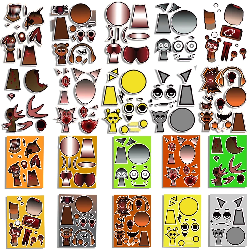 „Make a Face“-Aufkleber für Kinder, wasserfest, abnehmbare Aufkleber für Jungen und Mädchen in Wasserflaschen, Laptops, Telefone, Gitarrenkoffer