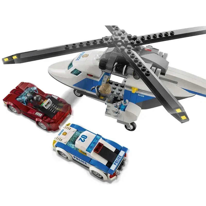 Compatible MOC Sets City Series Building Blocks Police High-speed Chase Prisoner Police Car Children's Toys Assembling Gift