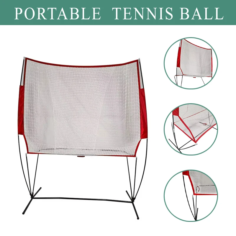 

﻿ Net Self-help Practice Net with Frame Tennis Rebounder Single Training,Portable Tennis Ball Recycling System