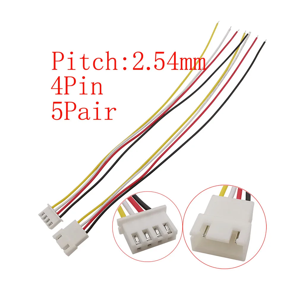 10Pcs/lot JST XH2.54 XH 2.54 mm Pitch 2P/3/4/5/6 Pin Male Plug / Female Socket Battery Charging Wire Cable Connector 26AWG 20CM