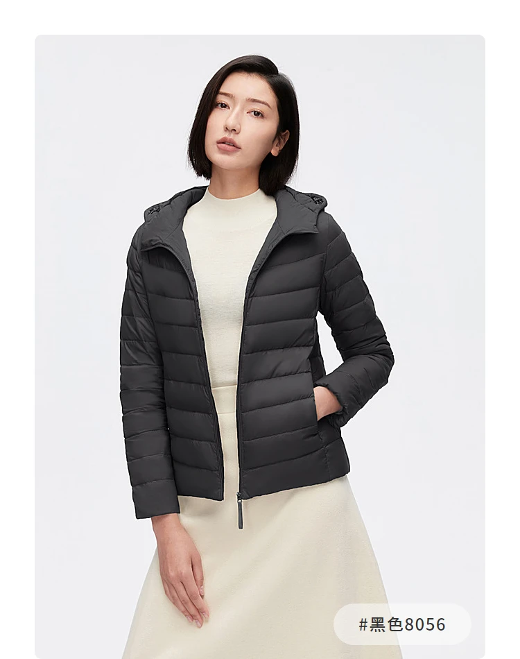 BOSIDENG New 90% Down Jacket for Women Light Jacket Hooded Jacket