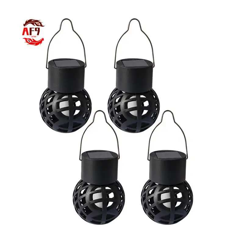 

AF90-4PCS LED Outdoor Flame Effect Hanging Lantern Waterproof Garden Decoration Lamp Solar Fairy Light For Patio Garden Yard