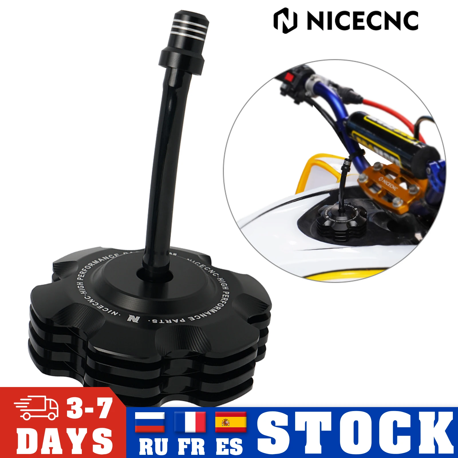 NICECNC Aluminum Fuel Tank Cap Guard For Raptor 700 700R 700RSE 2011-2025 Grizzly 125 2011-2013 TTR110E 125LE 230 50E YZ65 YZ85