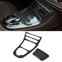 For Mercedes Benz  E Class W213 2016 2017 2018 ABS Carbon Texture Interior Center Console Gear Shift Panel Cover Sticker Trim