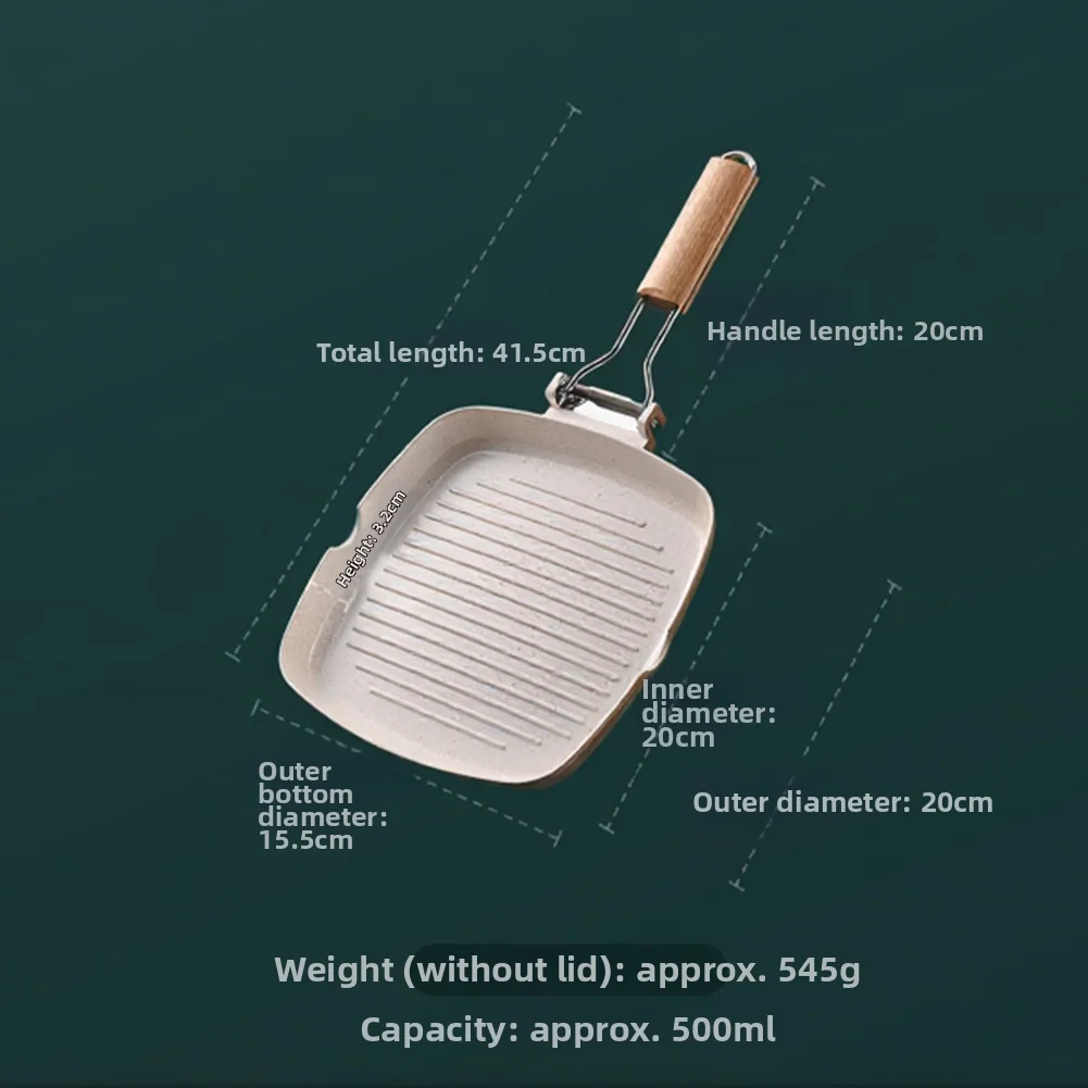 Induction Grill Pan For Camping For Small Kitchens PFOA-free Coating Full Induction Diffuser Bottom For Induction Hobs