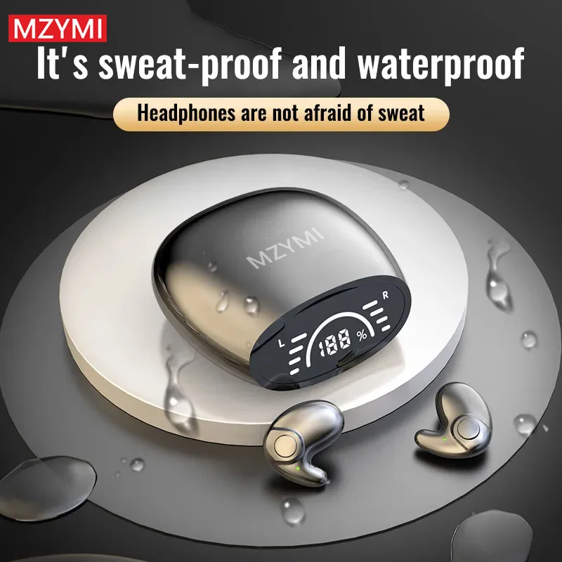 MZYMI MD558 Mini Invisible Sleep Wireless Earphone Stereo IPX5 Waterproof In Ear Bluetooth 5.3 Headset HD Call For Android iOS