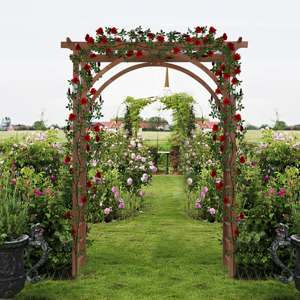 7FT beautiful And Practical Garden Arch Dark Brown