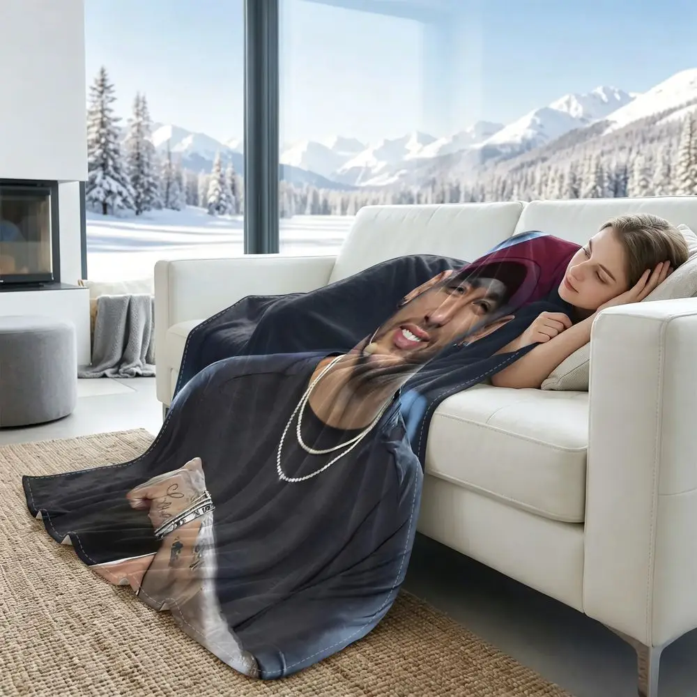 Street Cap Male Portrait Print Q MAX 0.3 Cooling blanket Mens Guest Room Fashion Decor All Season Cool Cover