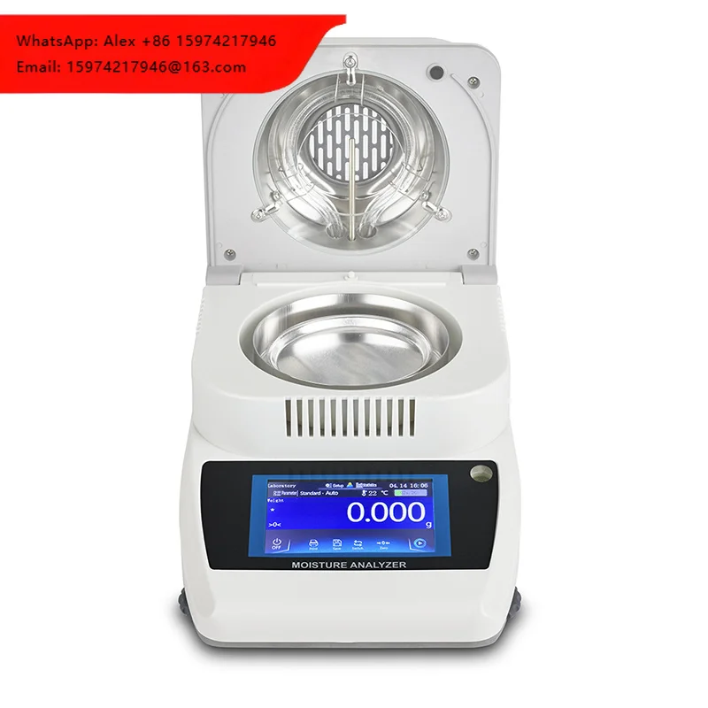 Touch Screen New Arrival Digital Display Halogen Moisture Analyzer Machine 120g/10mg Lab Balance Infrared Moisture Meter Grain
