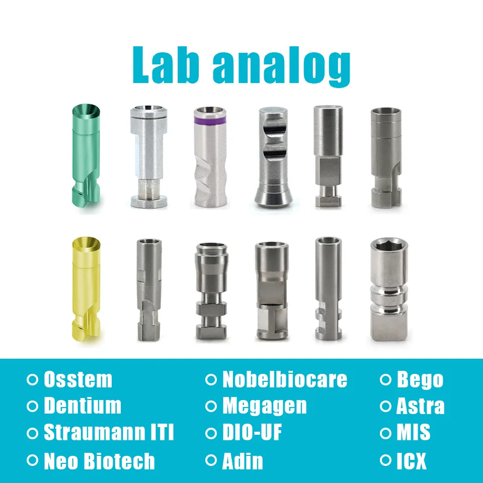 10Pcs/Set Dental Lab Analog Gypsum Model Analog Compatible Osstem Dentium ITI Nobel Adin Implant Fixture Laboratory Equipment
