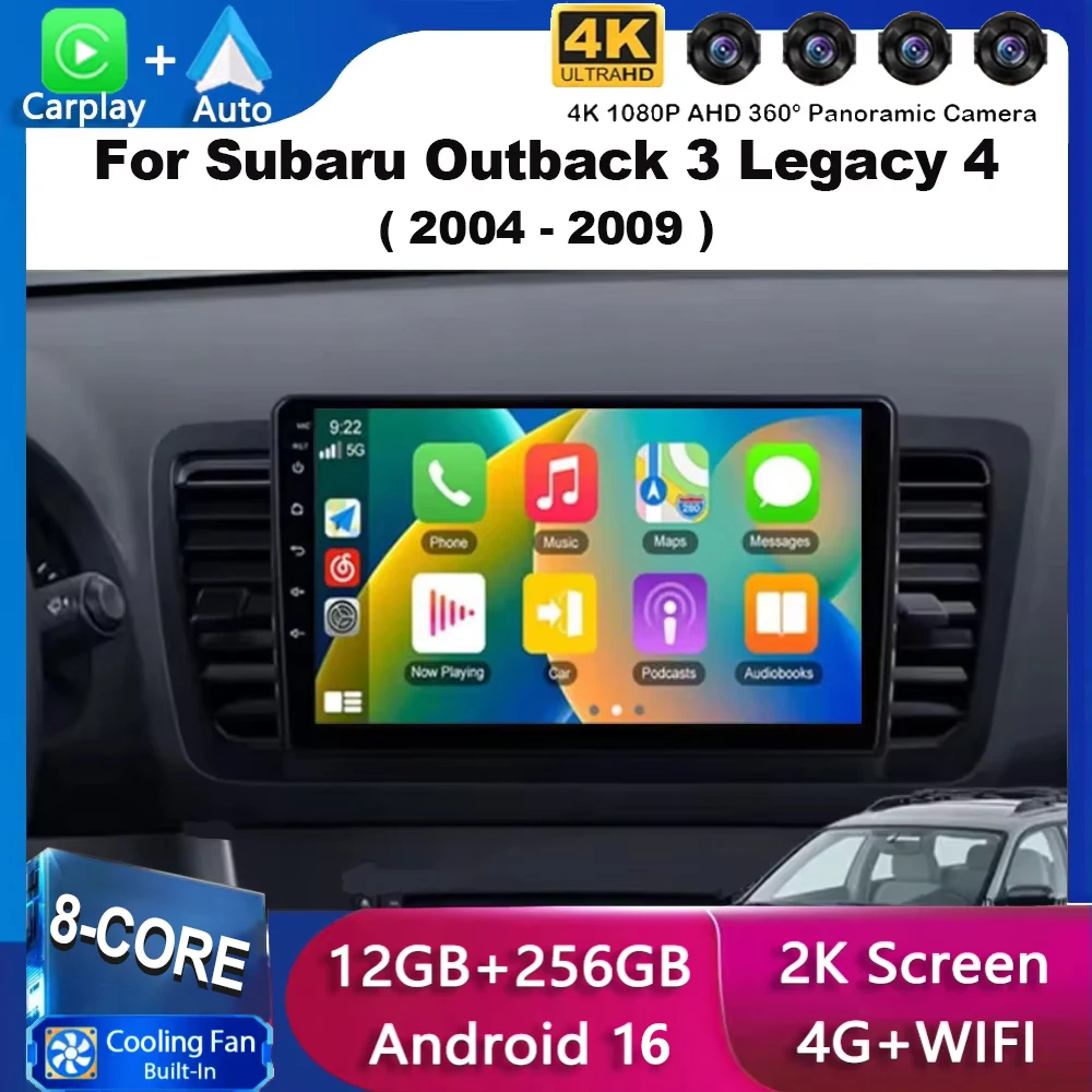 For Subaru Outback 3 Legacy 4 2003 - 2009 Android 16 Multimedia Car Vehicle GPS Monitor Lettore Autoradio Navigation Radio