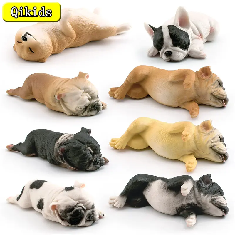 New Mini  French Bulldog Model Dog Figurine Animal Model Toy Figure Solid Home Decoration Collection Children's Educational Toys