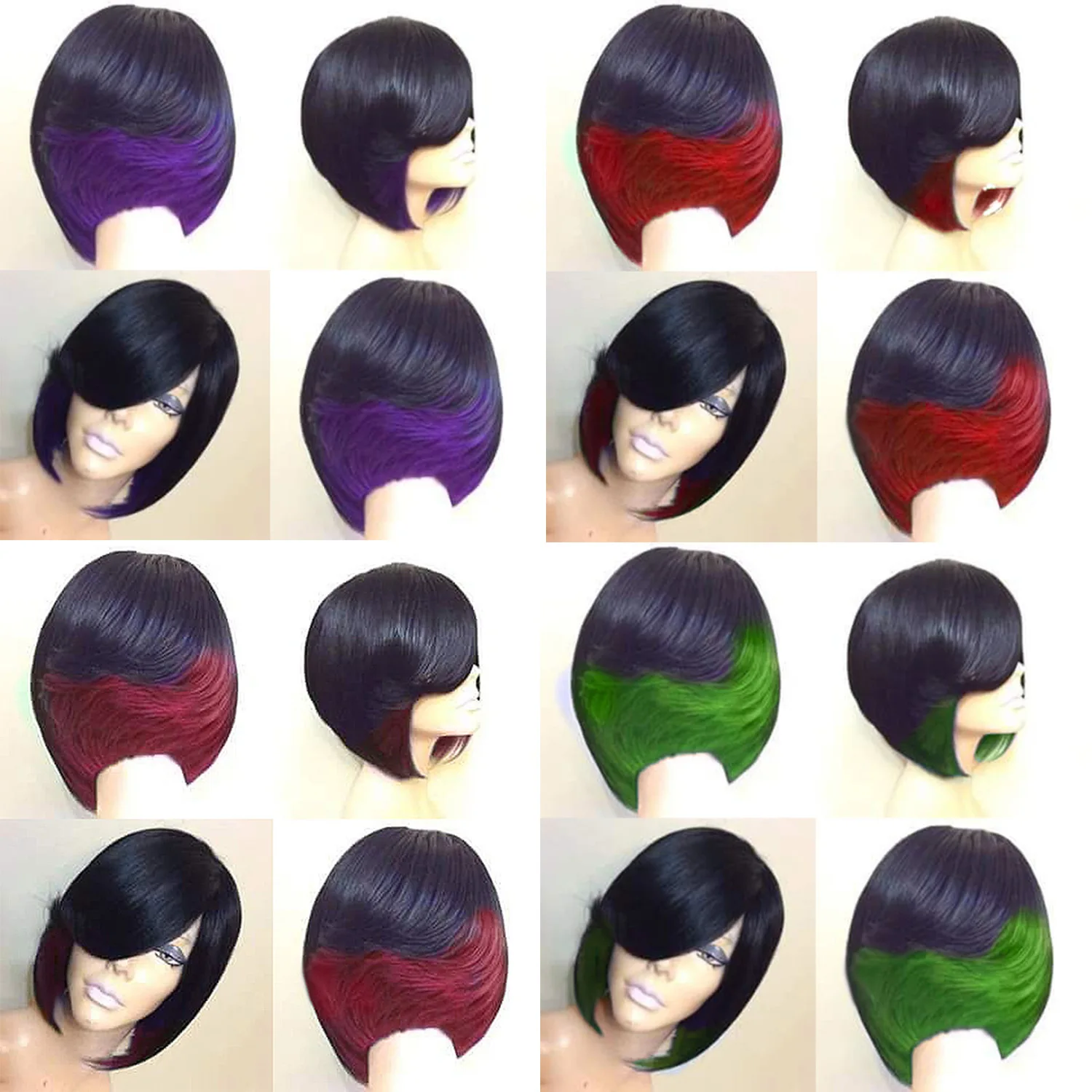 2026 Synthetic Short Straight Wig with Side Bangs Natural Look High Temp Fiber Fashion Women’s Cosplay Party Hairpiece