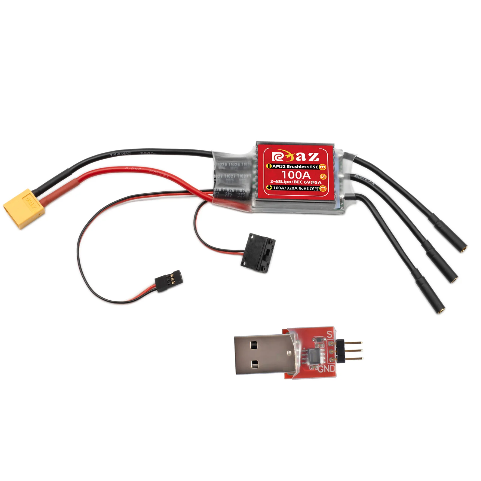 RC 3650 ブラシレスモーター AM32 100A ESCキット、アキシャル