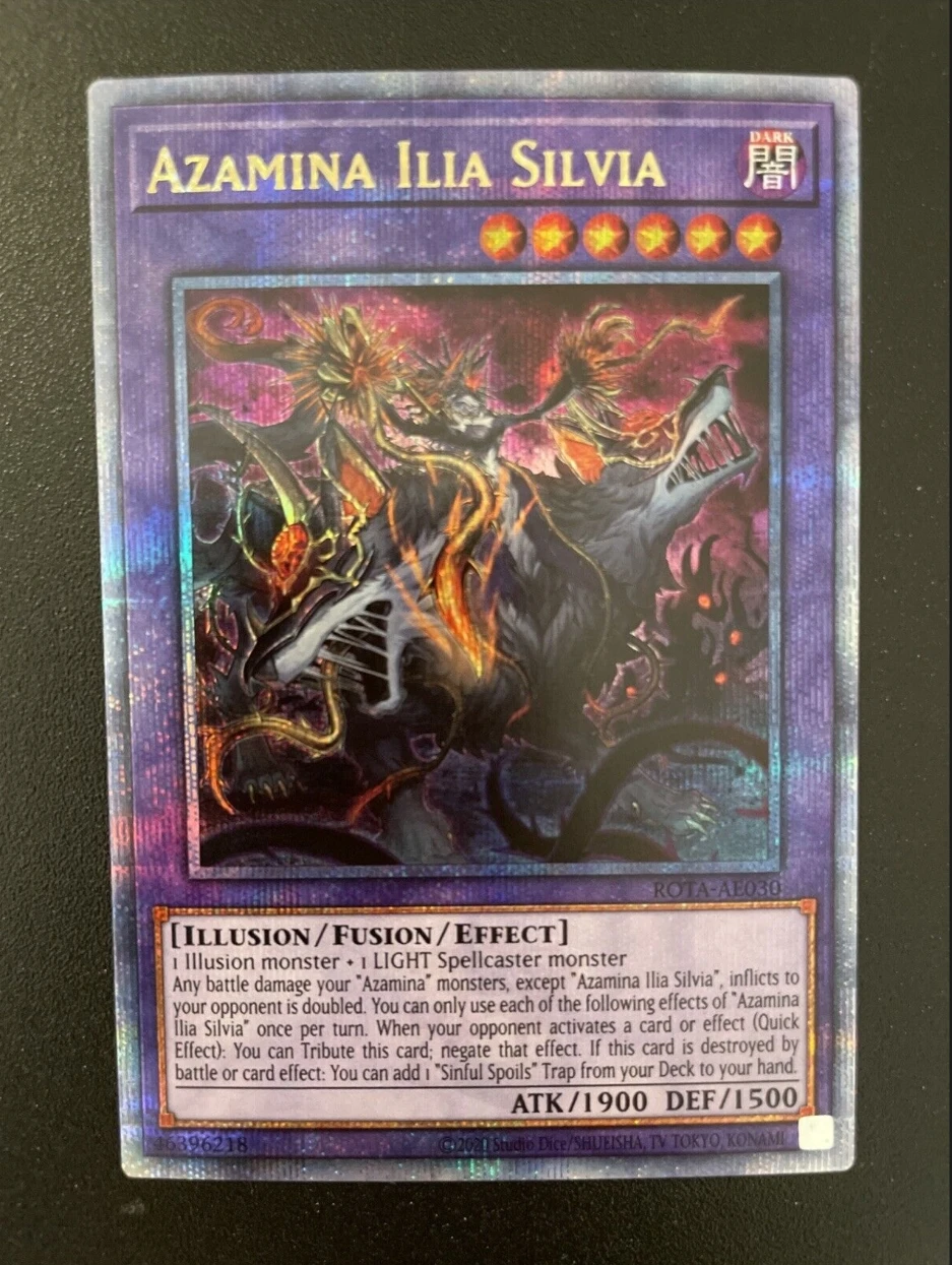 Yugioh KONAMI Duel Monsters ROTA-AE030 Azamina Ilia Silvia 25th Quarter Century Secret Rare Asian English Collection Mint Card