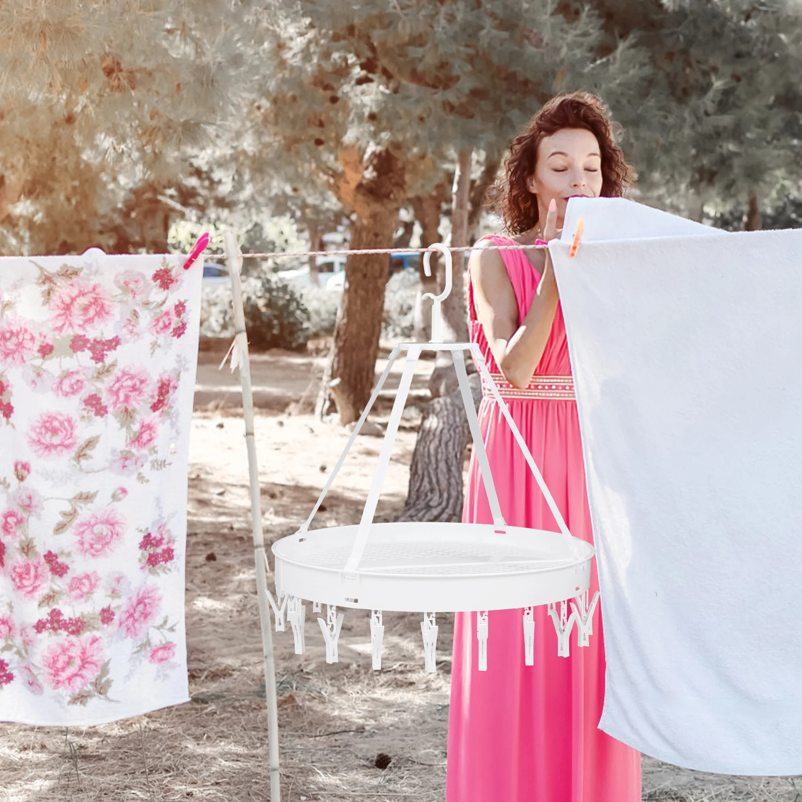 

Foldable Drying Rack Towels Underwear Hanger Multifunction Compact Clothes Hook Hangers