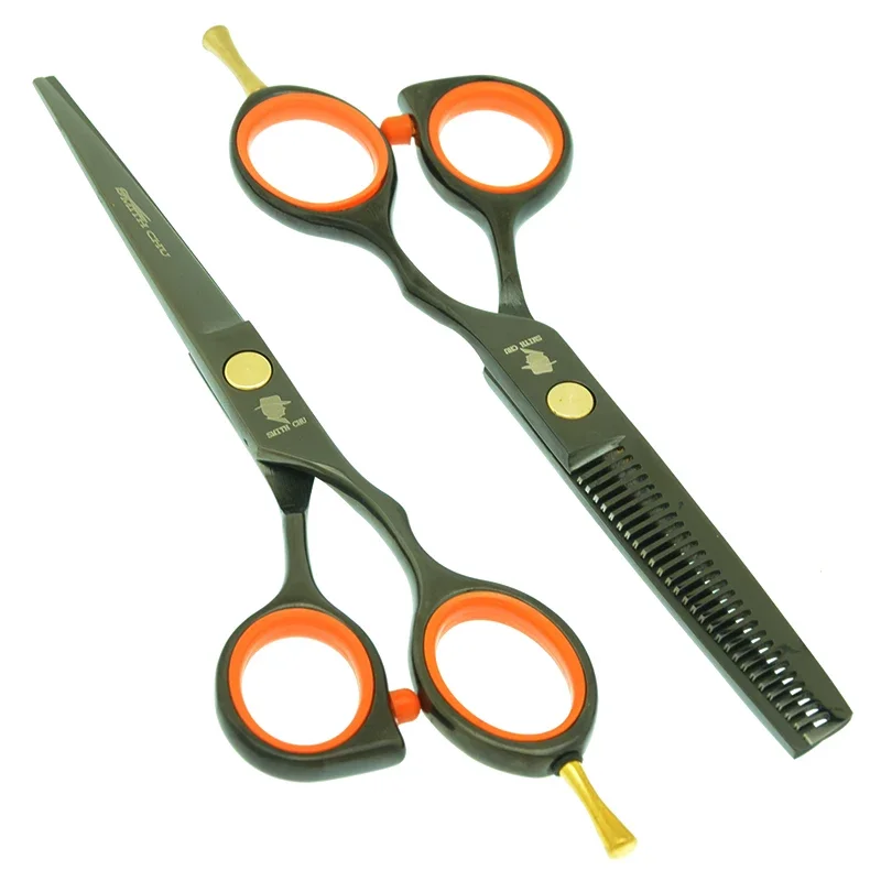 5.5" Smith Chu Barber Scissors Set Hair Cutting Shears Salon Hairdressing Hair Thinning Scissors Single-tailed Tijeras A0008C image 2