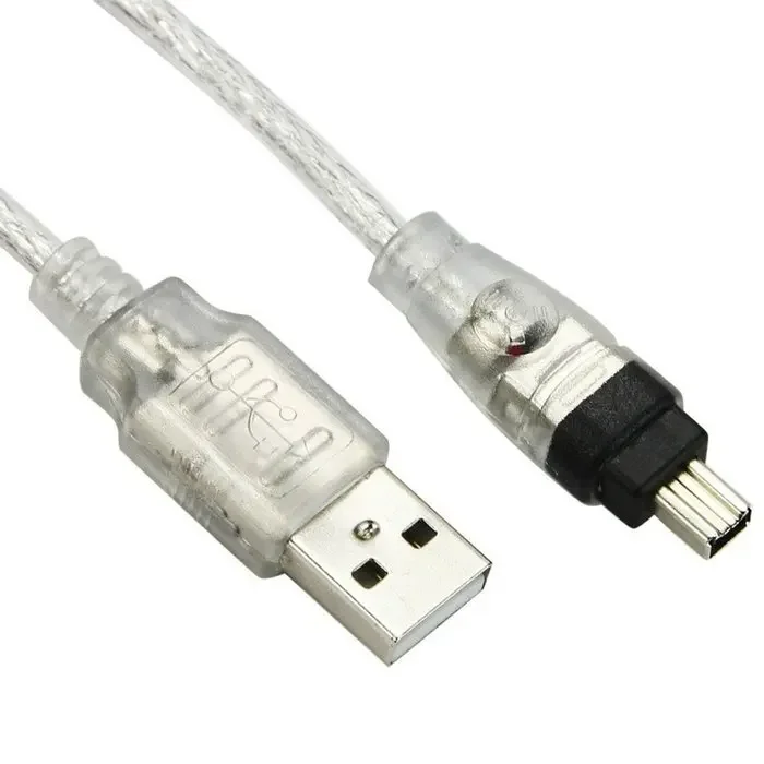 USB Male to Firewire IEEE 1394 4 Pin Male iLink Adapter Cord firewire 1394 Cable for SONY DCR-TRV75E DV camera cable 100cm