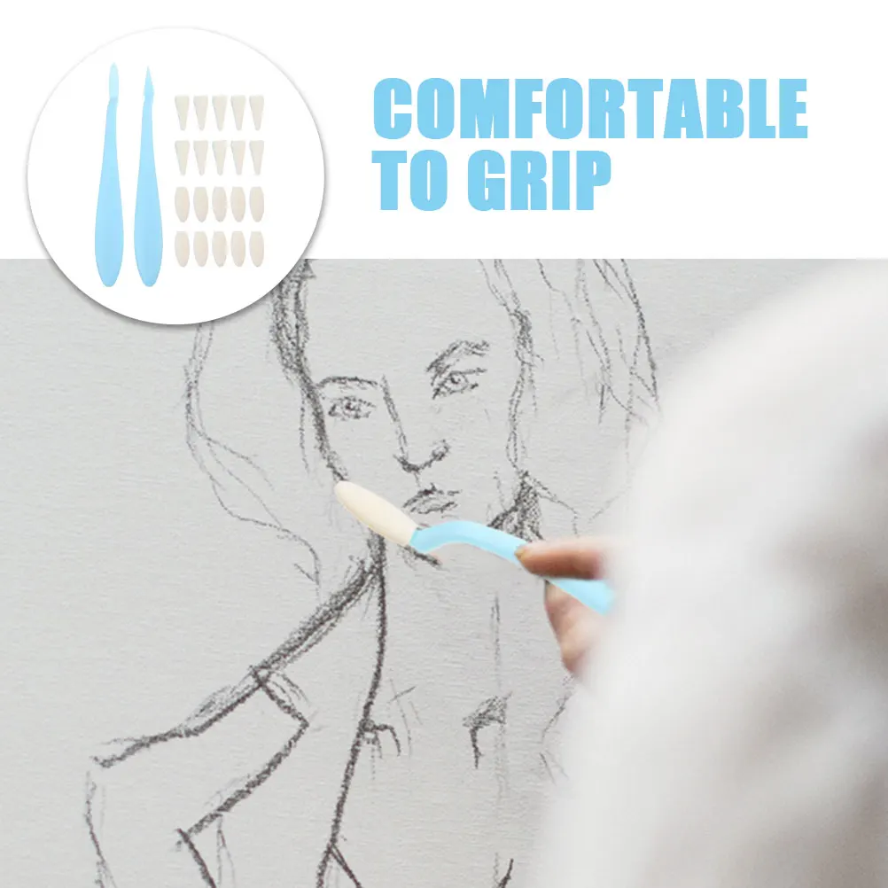 

Knife Cleaning Set Drawing Tools Sketching Blending Sticks Wipes Dedicated Painting Stumps for Sponge