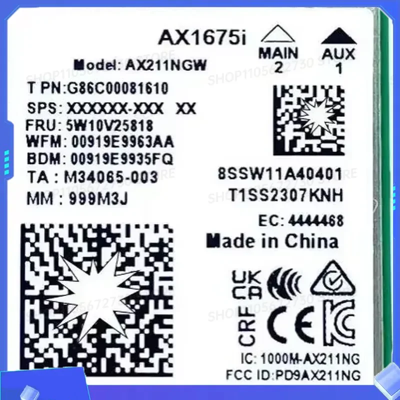 for HH 2026 Killer Ax1675I Ax211 Wifi 6E Tri Band Network Card 5374Mbps Cnvi2 Interface Bluetooth 5 2 Laptop Wireless Adapter