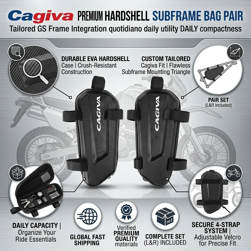 EVA Hard Shell Thickened Fabric Motorcycle Storage Bag Side Bag With LOGO For Cagiva Mito 125 Raptor 650 1000 Canyon 500 600