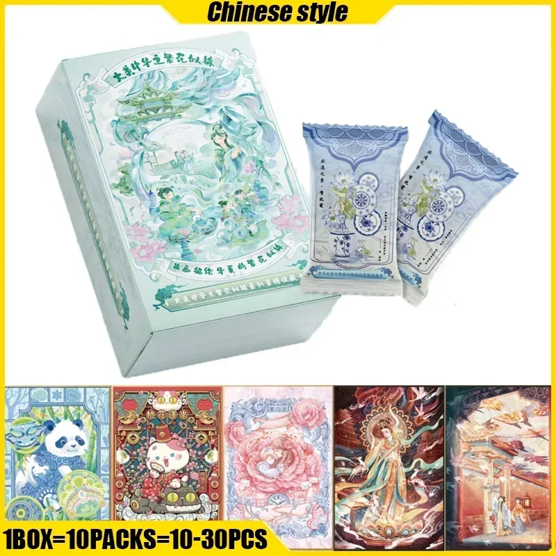 Splendor of China Cards A Tapestry of Flowers Chinese Style Collection Cards Mistery Box Board Games Toy Birthday Gifts for Kids