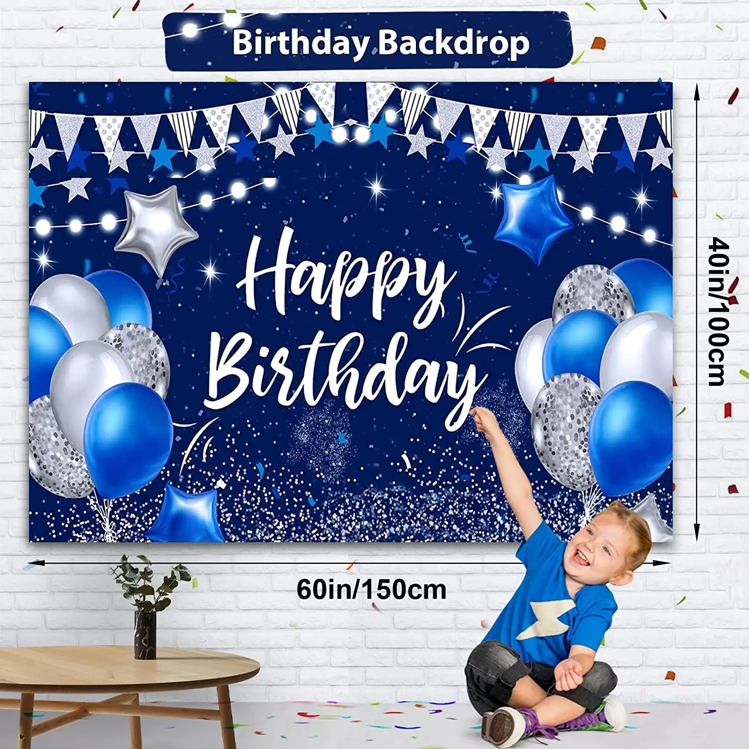 Rain Friends Deco Anniversaire – 37 Pièces Set Déco Fête Enfant : Nappe, Ballons, Bannière Et Décos Gâteau – Garçon Et Fille