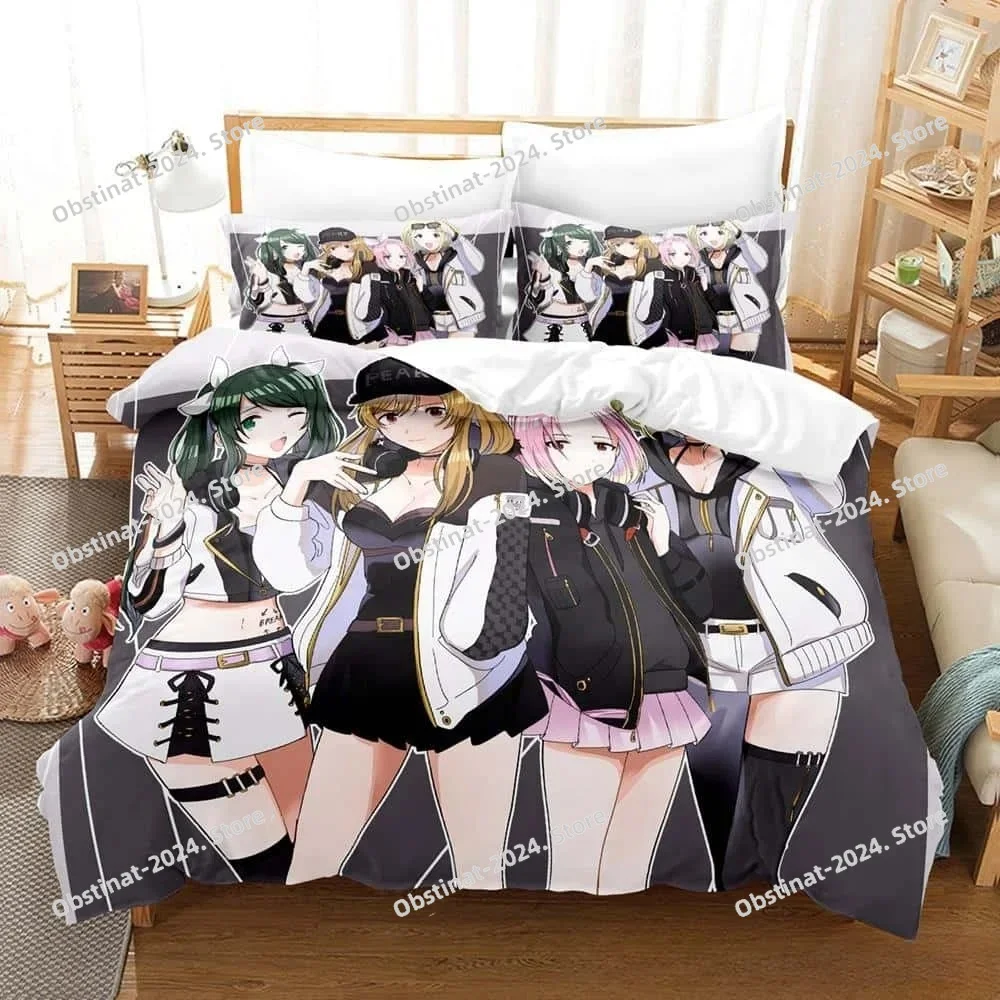 

New Anime Game D4DJ All Mix Bedding Set Printed Duvet Cover Pillowcase Single Double Style Queen King Size Sets