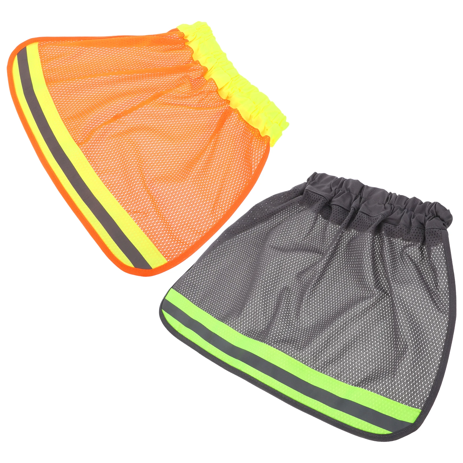 

2Pcs High Visibility Safety Sunshade Neck Cover Breathable Mesh Reflective Strip Sun Visor for Construction Jobs
