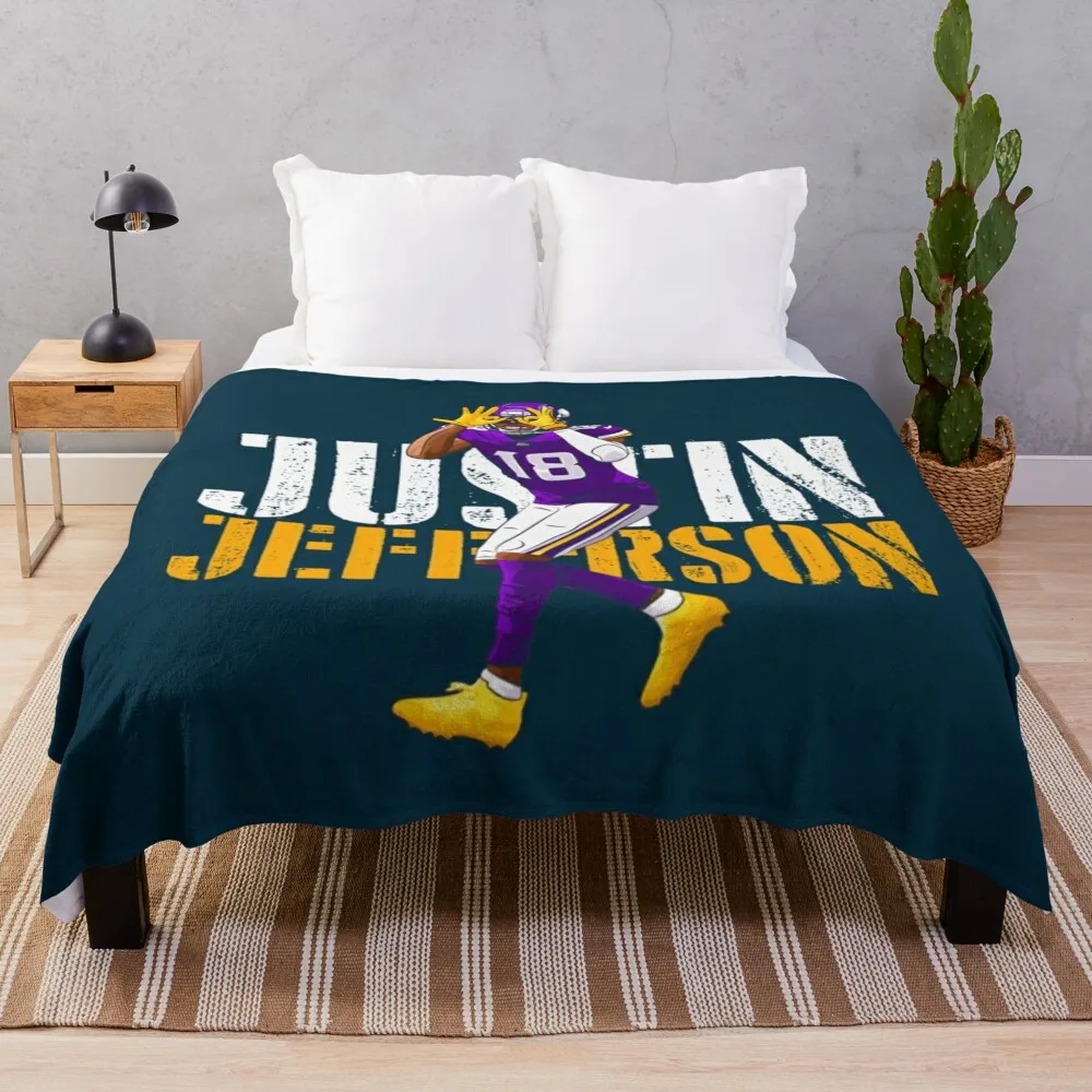 

JUSTIN JEFFERSON Classic Throw Blanket for winter Soft Plush Plaid Plaid on the sofa Blankets