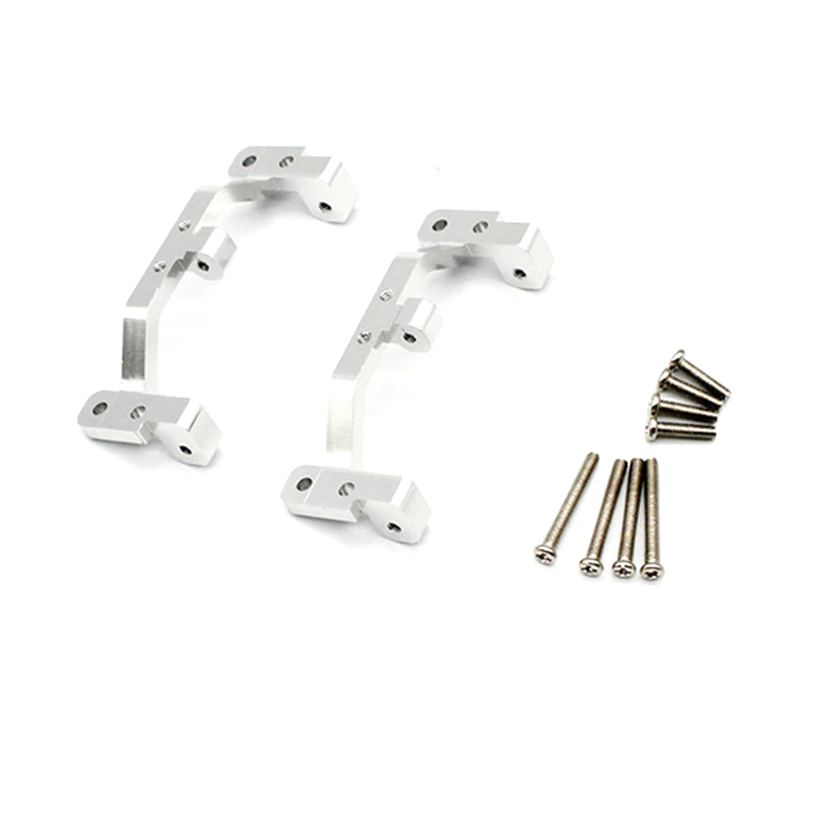 2Set Metalen Trekstang Basis Zetelbeugel Voor MN D90 D91 D99S MN90 MN99S 1/12 RC Auto Upgrade Onderdelen, Zwart & Zilver-Y44A