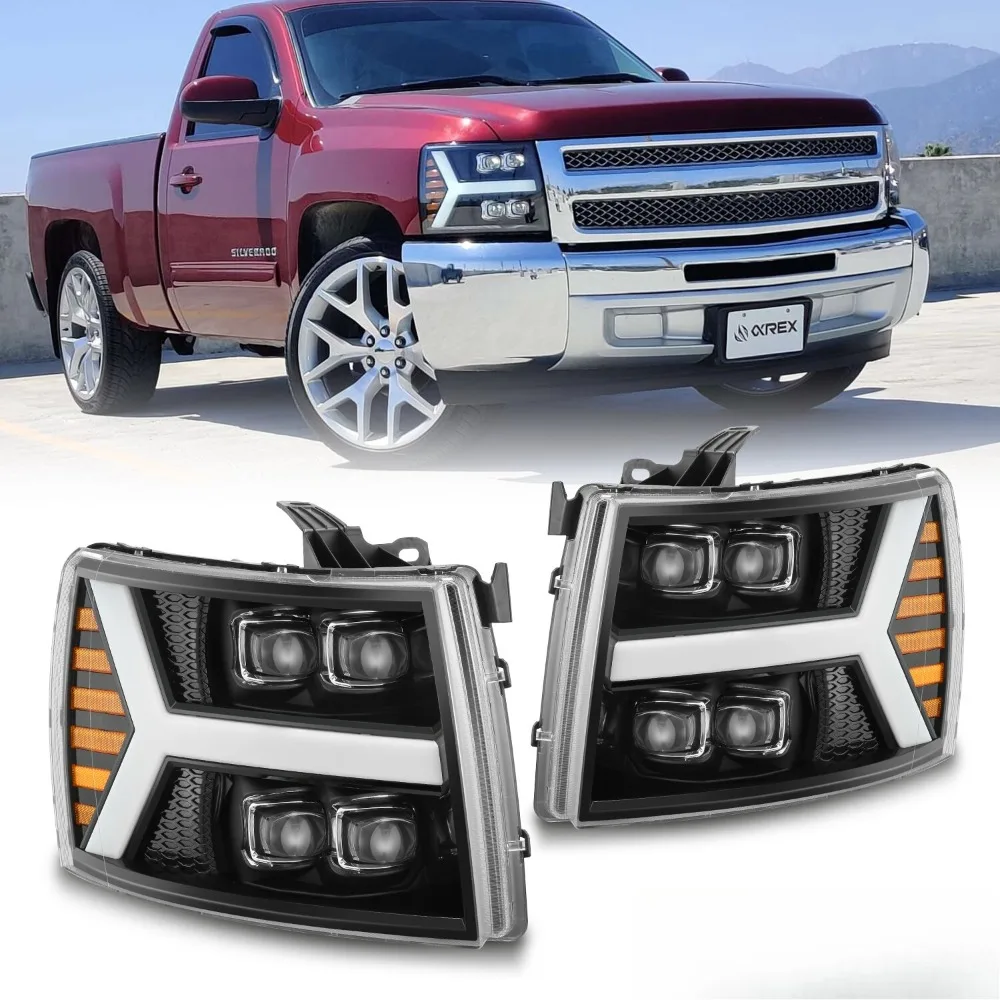 

FIT 2007-2013 Chevrolet Silverado NOVA-Series LED Projector Headlights Jet Black