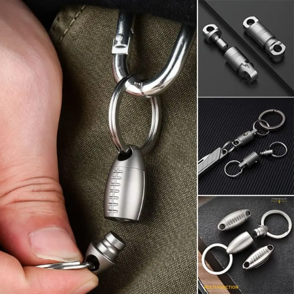 

New Portable Titanium Alloy Keychain Ultra-light 360° Rotatable Car Key Ring EDC Keyring Outdoor Small Tool