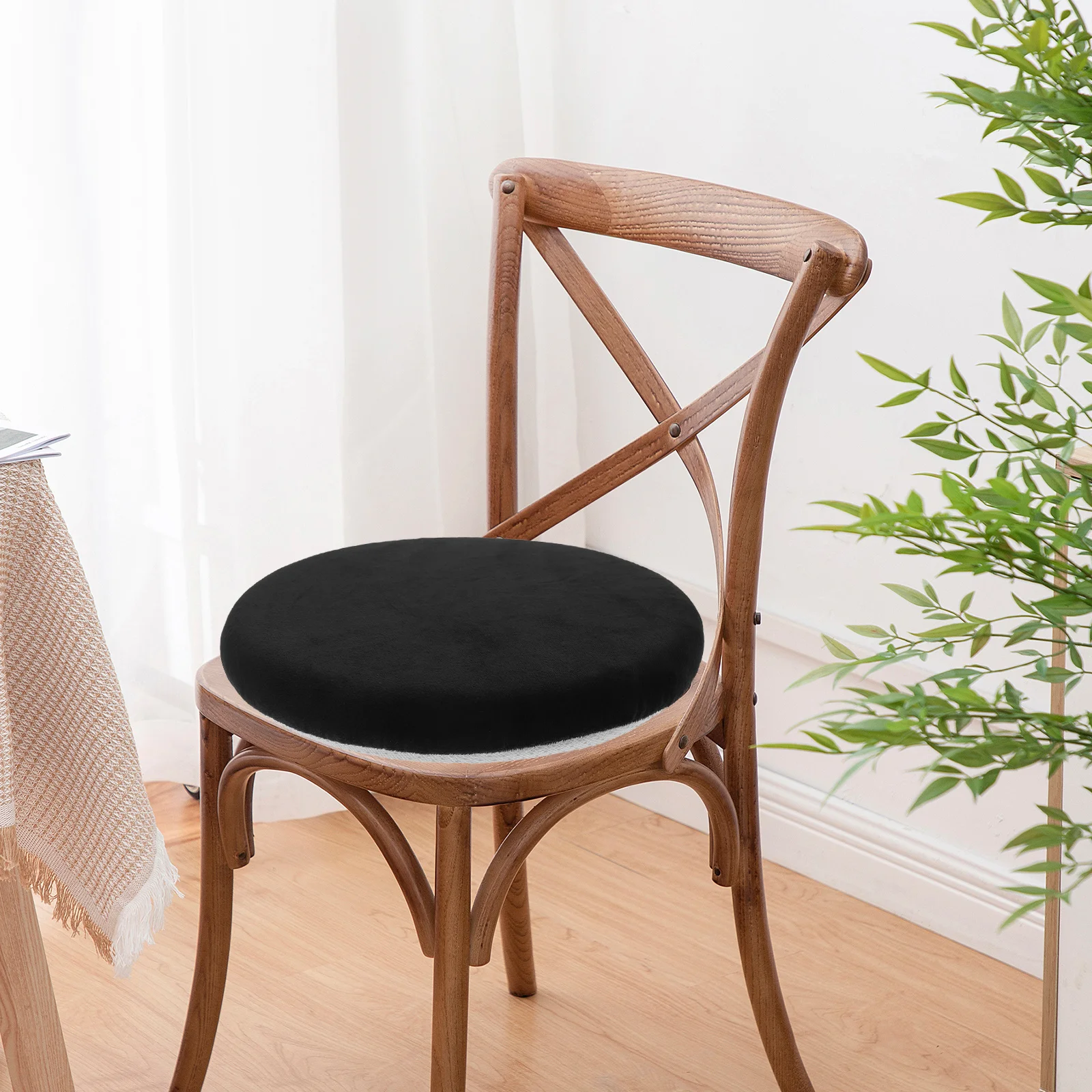 

15 Inch Memory Foam Round Stool Cushion Non-Slip Backing Comfortable Seating Support Bar Stool Seat Cover Grey