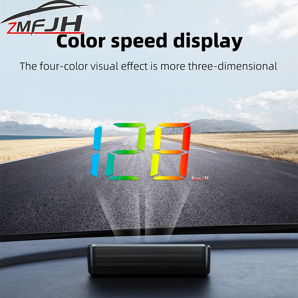 OBD Head Up Display KMH MPH Digital Speedometer Water Temp Gauge Voltage Meter Windshield Projector Color Speed Display Meter