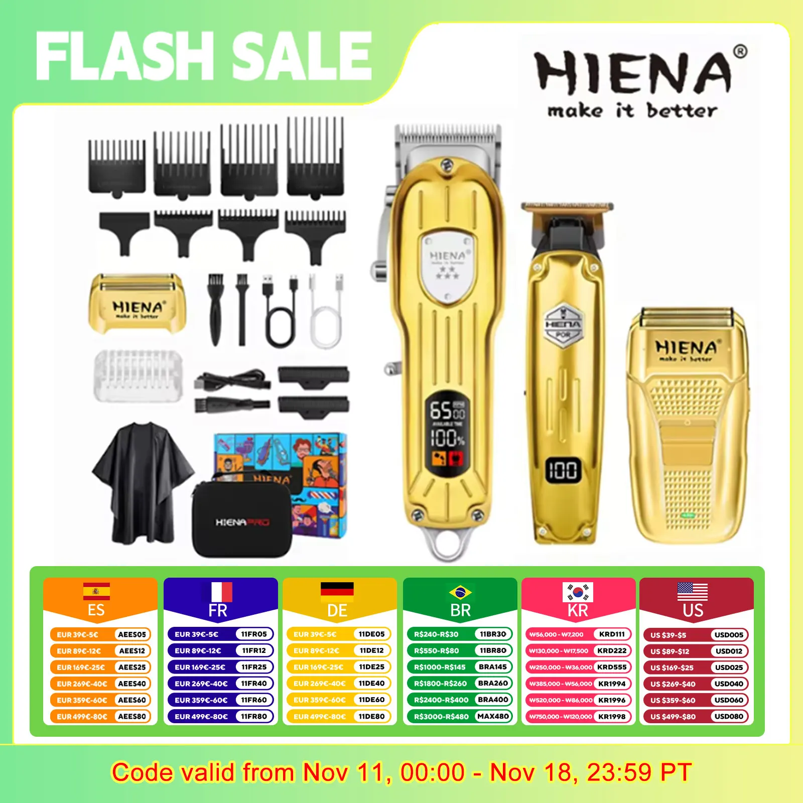 

Hiena Hair Clipper Rechargeable Electric Hair Clipper Electric Shaver Beard Shaver Hair Clipper Beard Shaver Hair Clipper