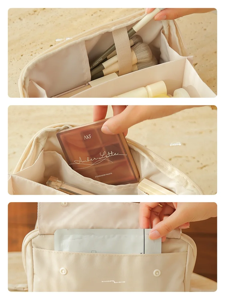 

Women's Large Capaci Portable eup Bag Travel Cosmetic Storage Pouch Bru Bag Urban Simple Sle Ox Cloth Easy Care