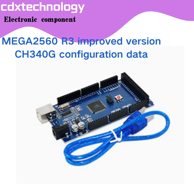 

MEGA2560 R3 улучшенная версия CH340G с кабелем для передачи данных, материнская плата управления платой разработки с открытым исходным кодом