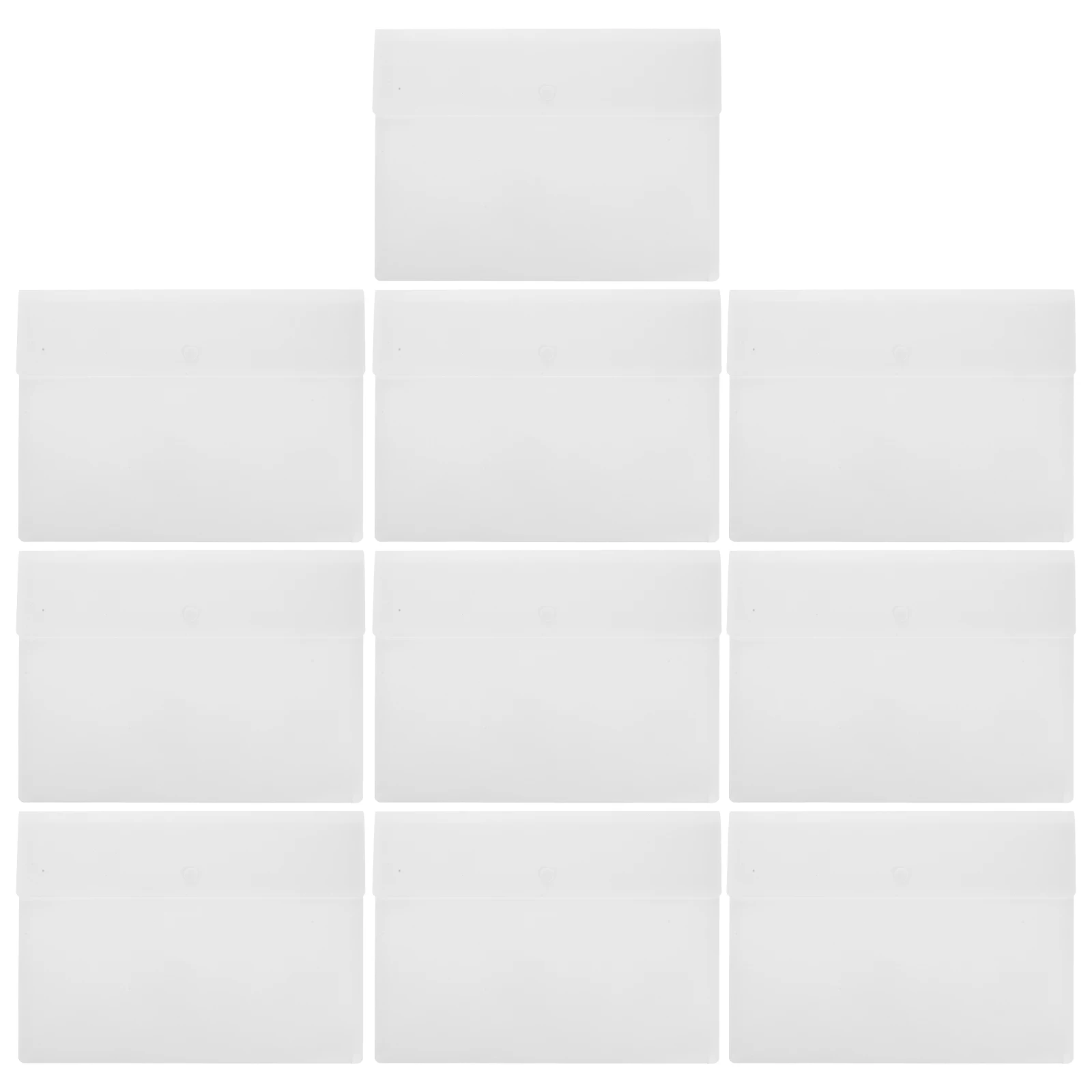 

10Pcs Office File Document Bags A4 Capacity Snap Button Fastener Transparent Folder for Business Meetings Daily Document