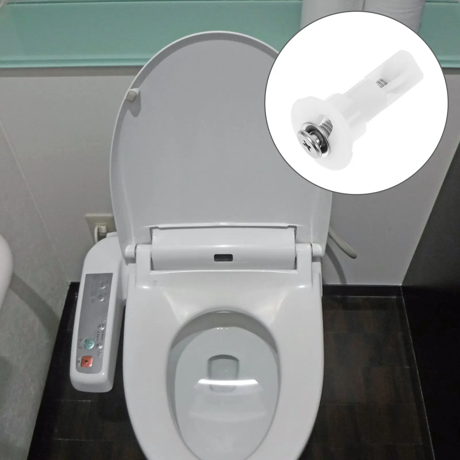 2Pcs Toilet Seat Lid Screws High Toughness Nylon Iron Expanding Fasteners Easy Install Secure Toilet Cover Bathroom Fixture